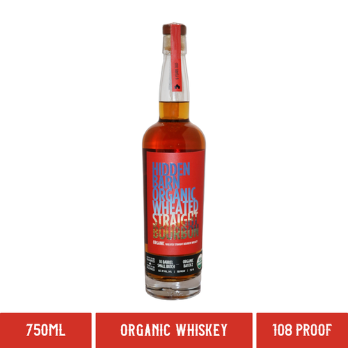 A bottle of Neeley Family Distillery Hidden Barn Organic Wheated Straight Whiskey 108 Proof 750ml