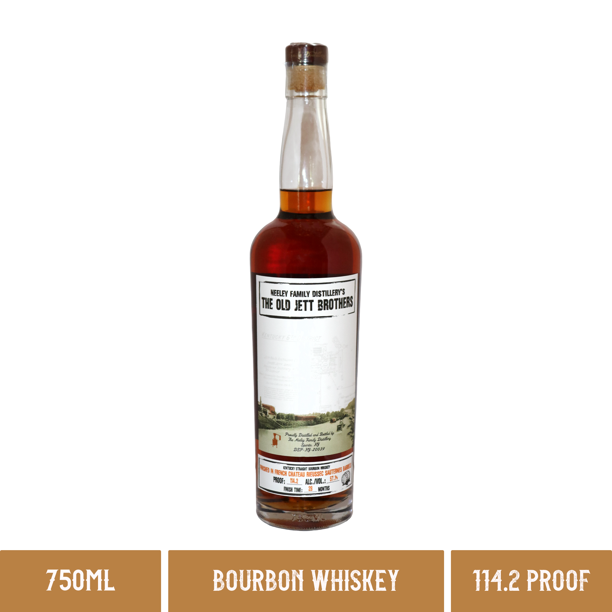 Neeley Family Distillery The Old Jett Brothers Sauternes Finish Kentucky Straight Bourbon Whiskey 114.2 Proof 750ml